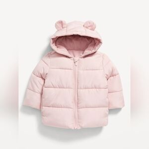 Old Navy #752343 Pink Fleece-Lined Water-Resistant Frost Free Puffer Coat NWT